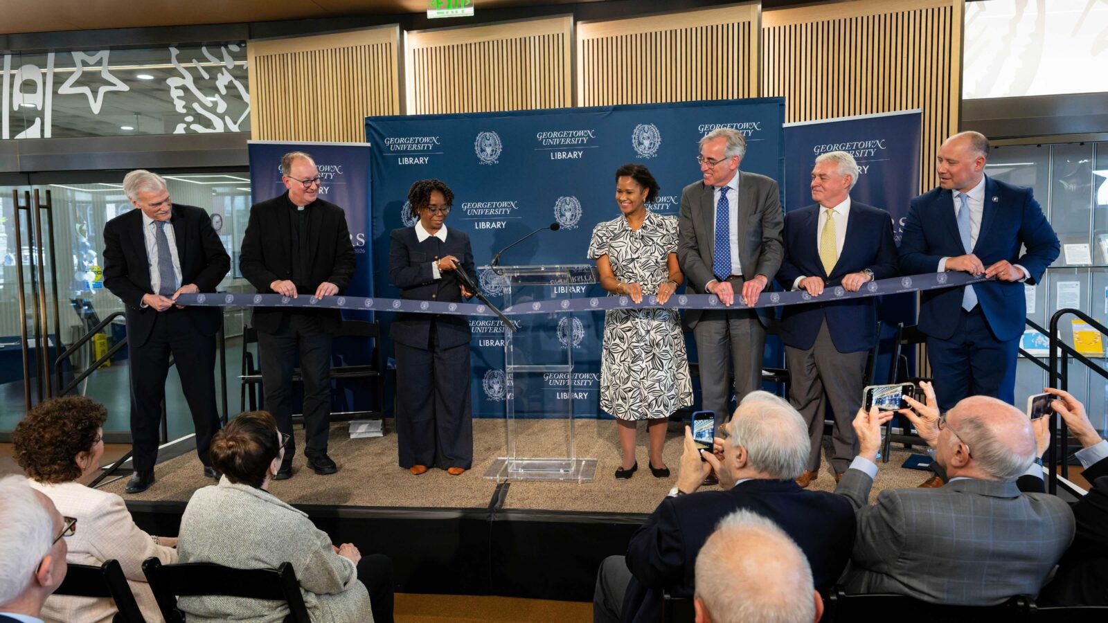 ribbon cutting ceremony for the new reading room