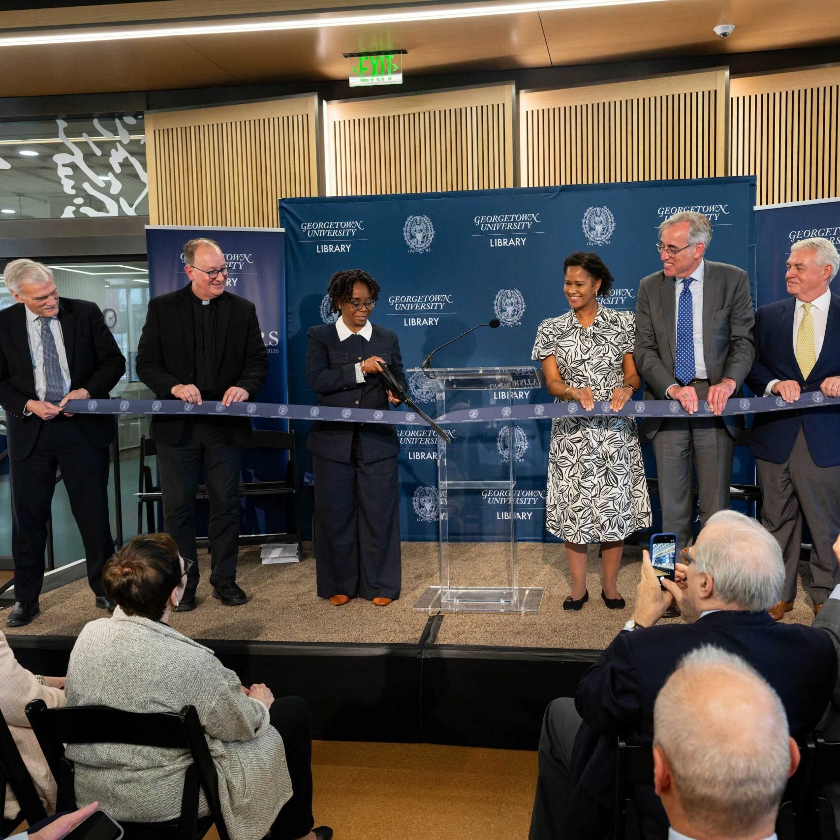 ribbon cutting ceremony for the new reading room