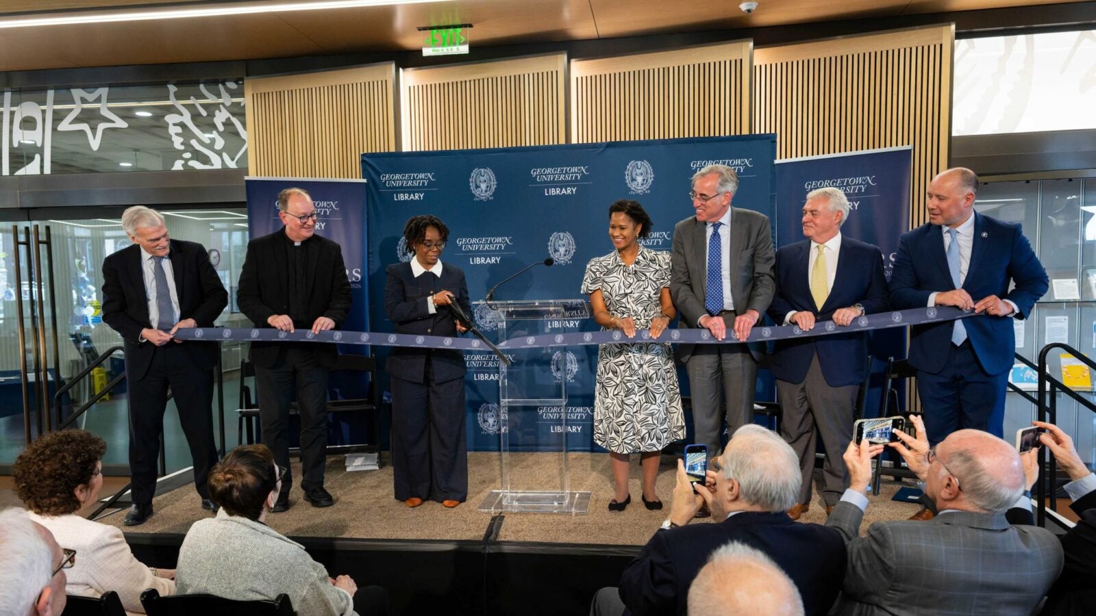 ribbon cutting ceremony for the new reading room