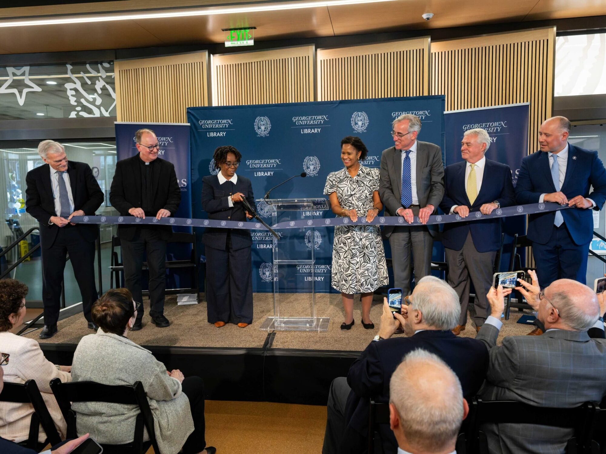 ribbon cutting ceremony for the new reading room