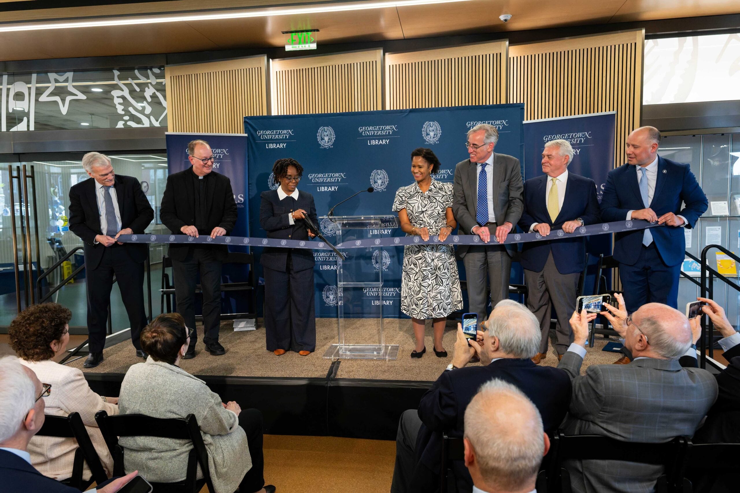ribbon cutting ceremony for the new reading room