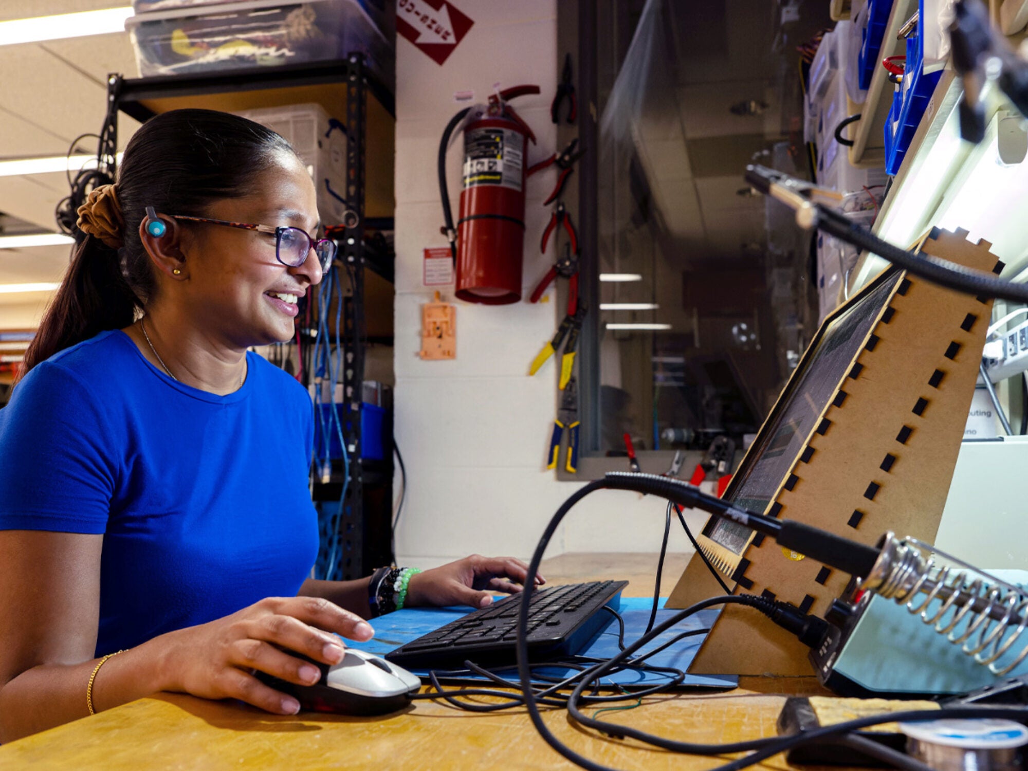 student working on a computer